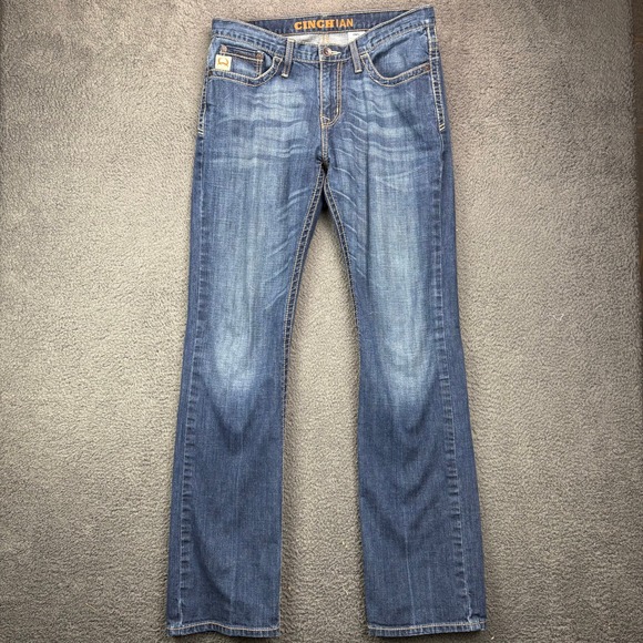 Cinch Other - Cinch Ian Mens Slim Fit Bootcut Jeans Dark Wash Blue Denim 33x36 MB63536001